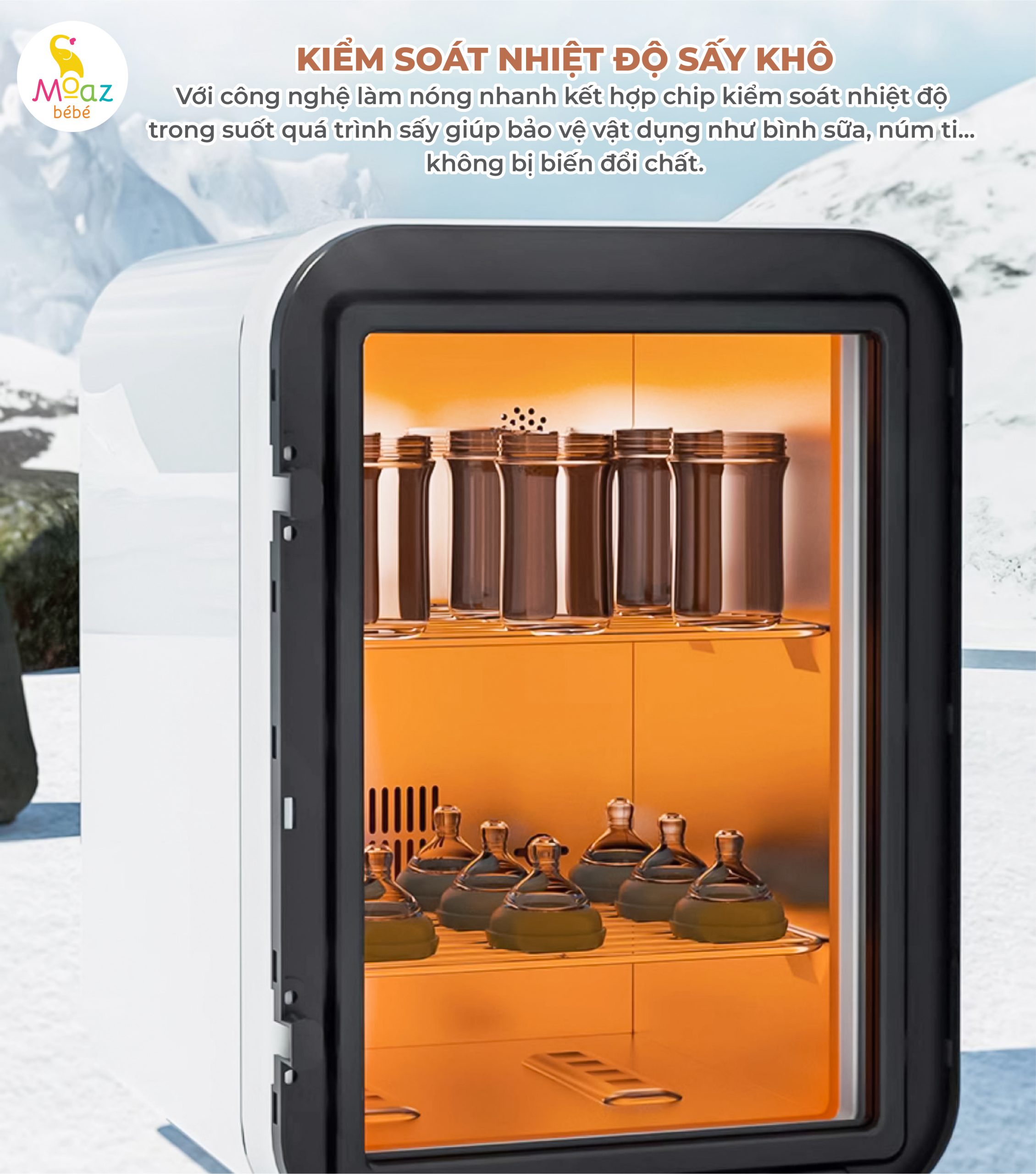 Điểm nổi bật máy tiệt trùng bình sữa Moaz BéBé MB – 073
