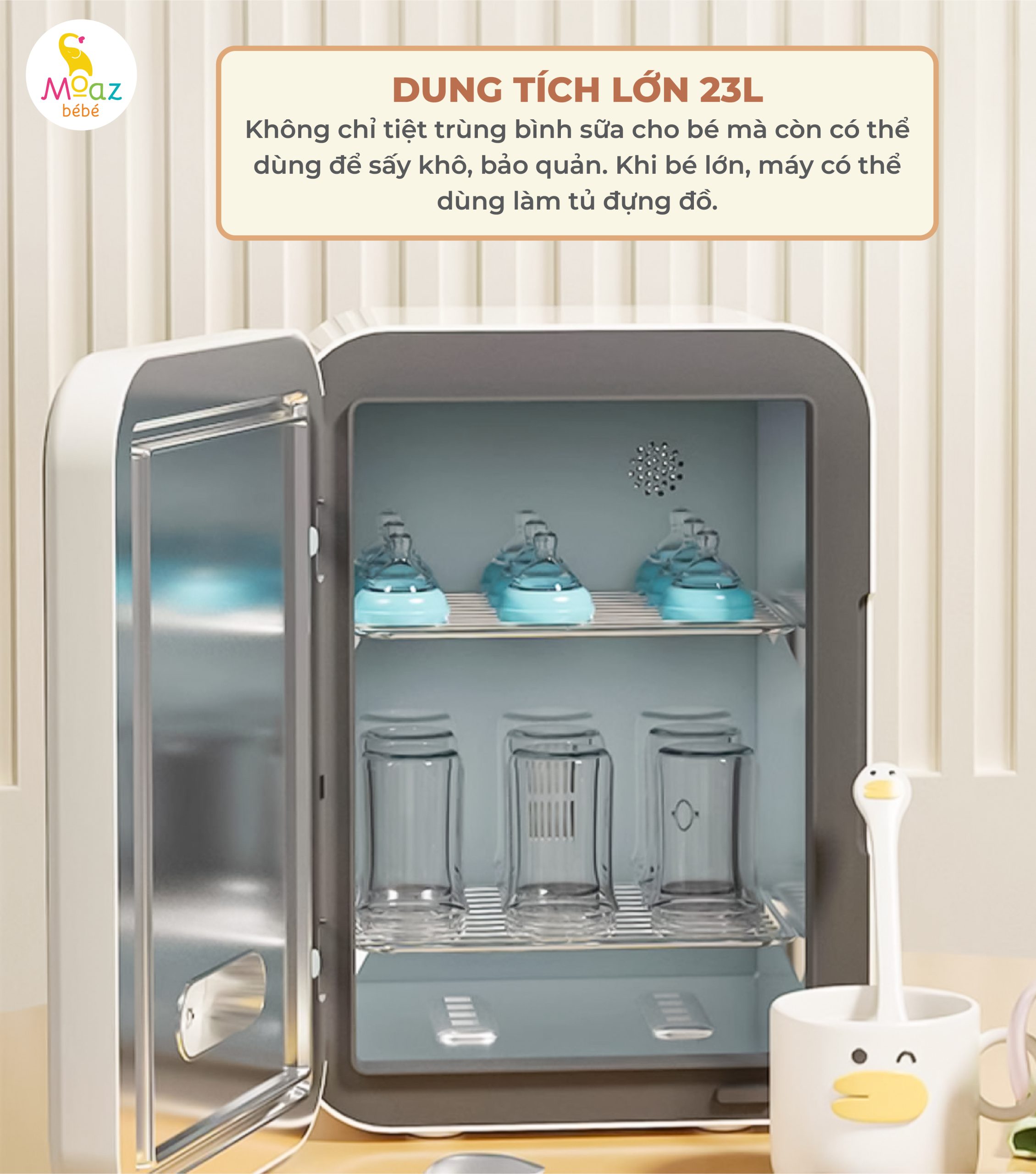 Điểm nổi bật máy tiệt trùng bình sữa Moaz BéBé MB – 073