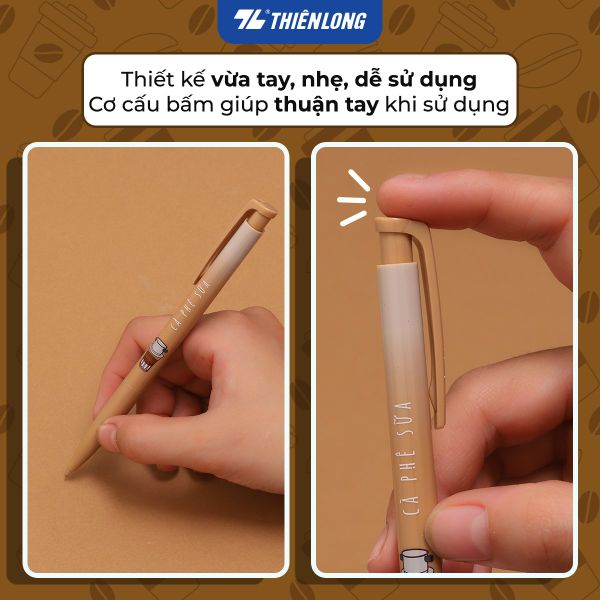Cấu trúc bấm của Bút gel B - Buttersmooth Gel Thiên Long GELB-032 - Bản Cà Phê