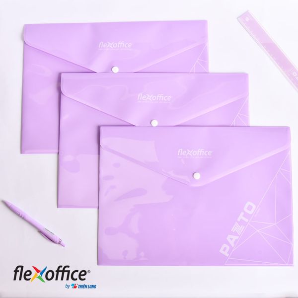 Bìa nút Pazto tím Pastel Flexoffice FO-CBF010