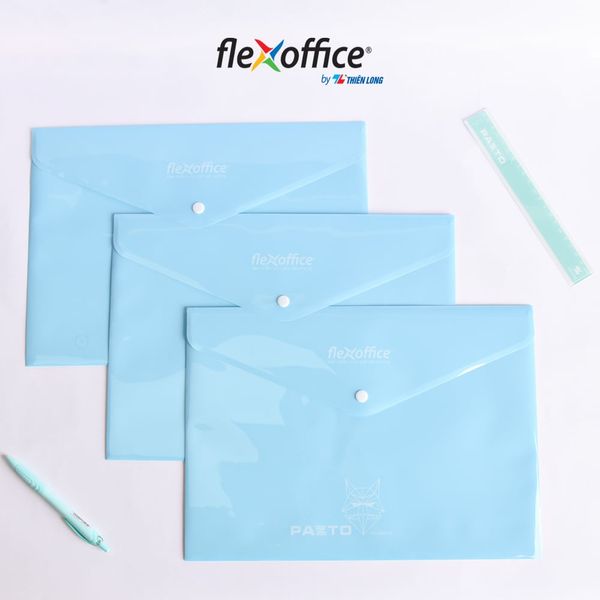 Bìa nút Pazto xanh dương Pastel Flexoffice FO-CBF010