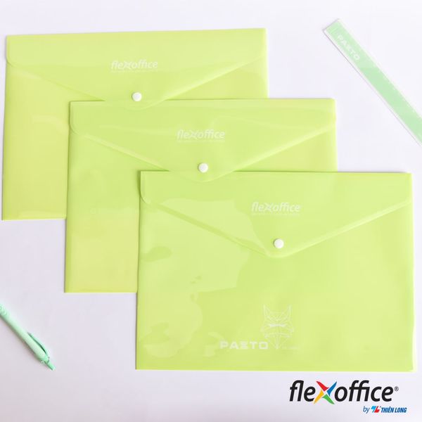 Bìa nút Pazto xanh lá Pastel Flexoffice FO-CBF010