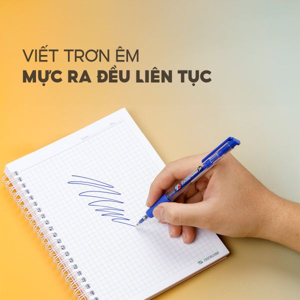 Bút bi Thiên Long TL-025 chính hãng – ngòi 0.8mm 3 màu mực xanh, đen, tím