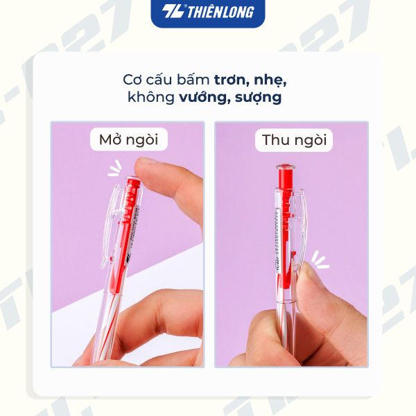 Cơ chế bấm của Bút Bi Thiên Long TL-027