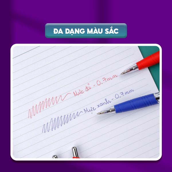 Bút bi TL-047 Thiên Long – thân cân đối, grip êm tay chống trơn trượt