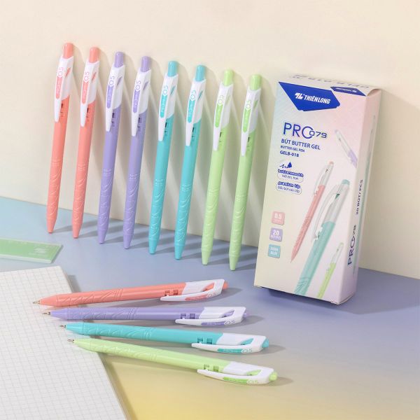 Bút Gel B Butter Gel PRO-079 Thiên Long GELB-018 – Ngòi 0.5mm, Mực Xanh