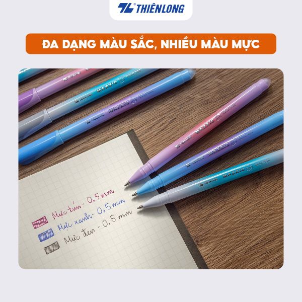Đa dạng màu mực của Bút Gel Xóa Được Mazzic Thiên Long GELE-006