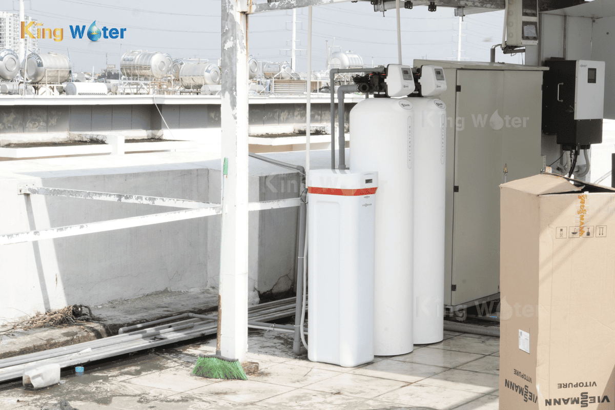 Hình ảnh lắp đặt thực tế lọc tổng Ao Smith AOS MMF 100 Pro và Viessmann Vitopure S3-3T