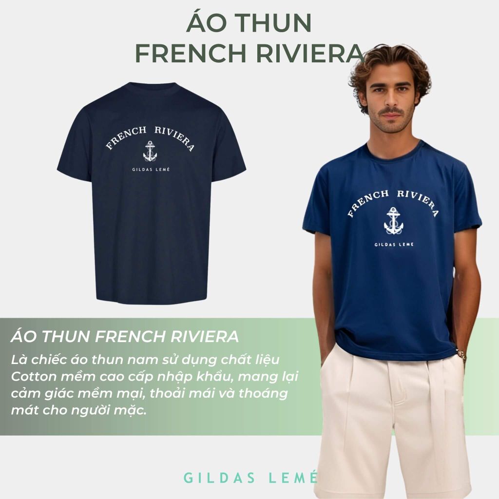 Áo thun cổ tròn French Riviera