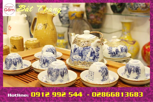 Công ty cung cấp bộ ấm chén bát tràng bọc đồng chính hãng chất lượng