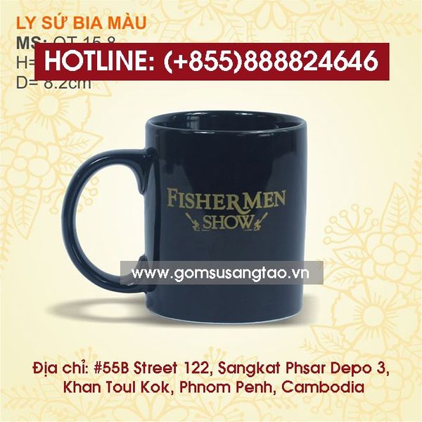 In logo lên bộ bình trà , ly sứ, cốc sứ, chén dĩa theo yêu cầu tại campuchia