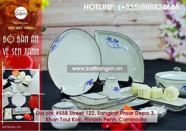 In logo lên bộ bình trà , ly sứ, cốc sứ, chén dĩa theo yêu cầu tại campuchia