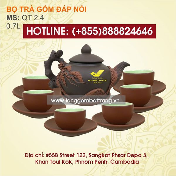 In logo lên bộ bình trà , ly sứ, cốc sứ, chén dĩa theo yêu cầu tại campuchia