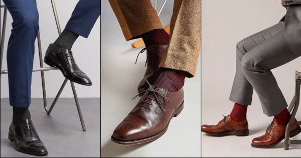 Phối tất đi giày tây nhiều màu