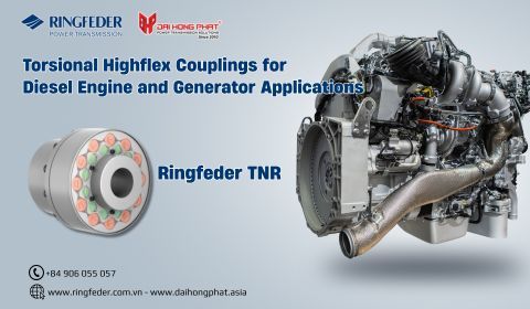 Ringfeder TNR Torsional Highflex Couplings for Diesel Engine and Generator Applications (SAE J 620 Standard)