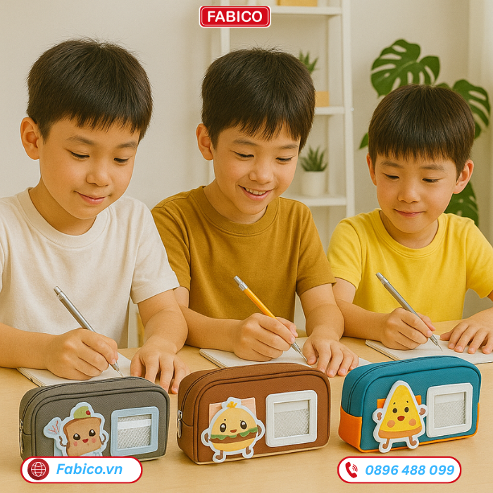 Hộp đựng bút học sinh nam họa tiết đồ ăn đáng yêu
