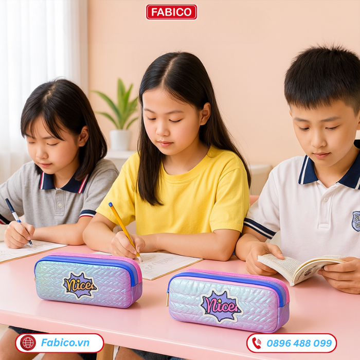 Hộp bút phối màu kim tuyến nổi bật dành cho cấp 2, cấp 3