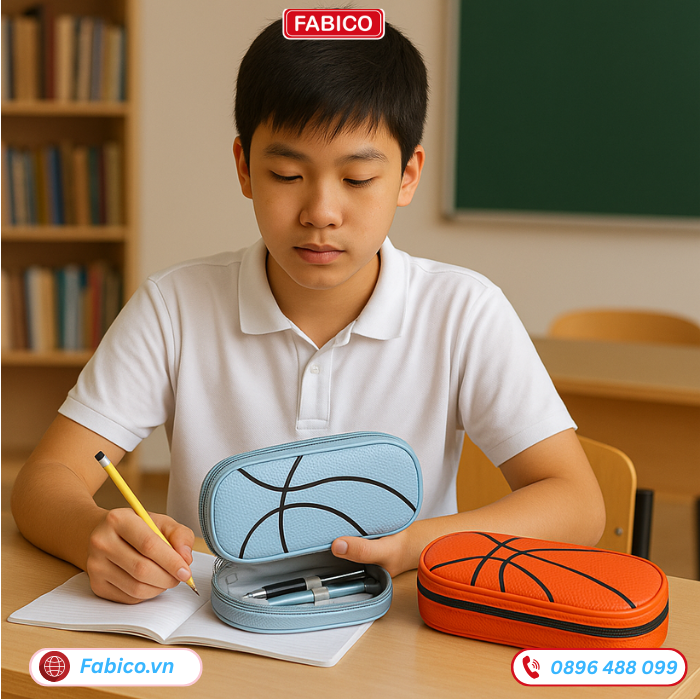 Hộp bút PVC 2 ngăn chống nước dung tích lớn khóa kéo chắc chắn