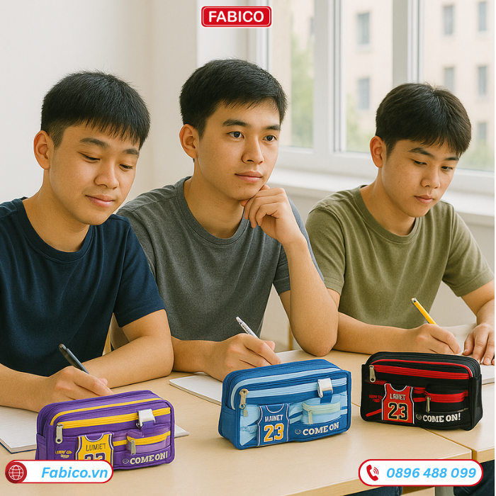 Hộp bút túi đựng bút to vải Oxford chống nước Yescholar 7954