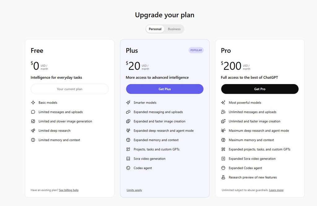 Phí sử dụng tài khoản ChatGPT Plus