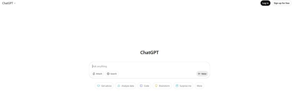 Giao diện chính của ChatGPT