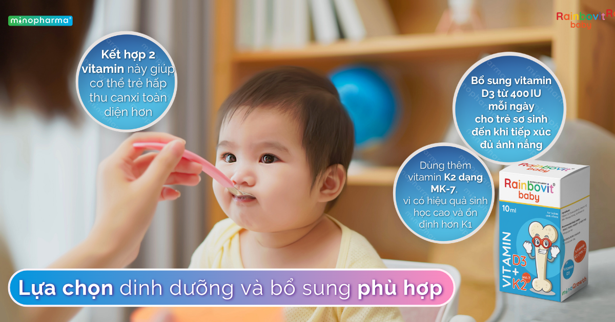 Thiếu vitamin D3 và K2 ở trẻ nhỏ – nguyên nhân khiến trẻ thấp còi, chậm mọc răng mà mẹ thường bỏ qua