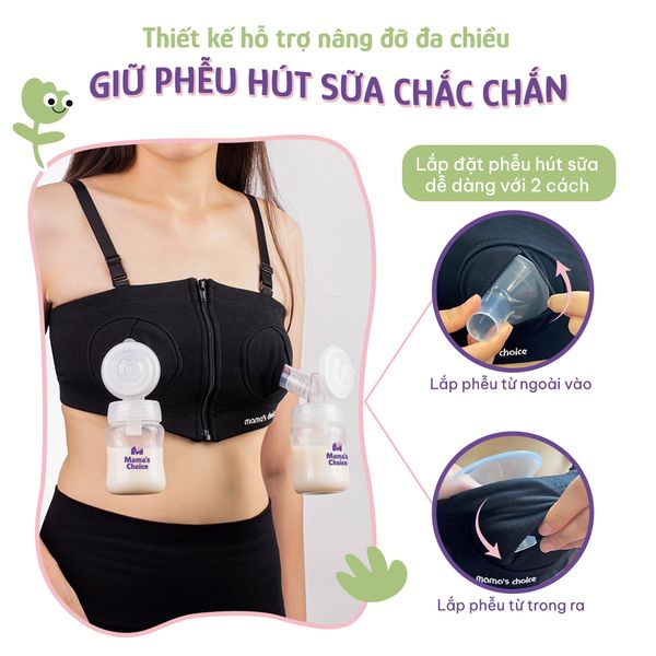Áo Hút Sữa Rảnh Tay giúp cố định phễu chắc chắn