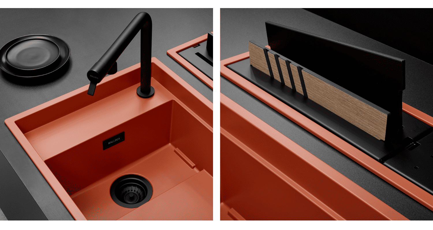 Chậu rửa chén 2 ngăn Malloca MYST K83S/K83L trang bị nắp đậy ngăn mùi và rổ lọc rác inox cao cấp