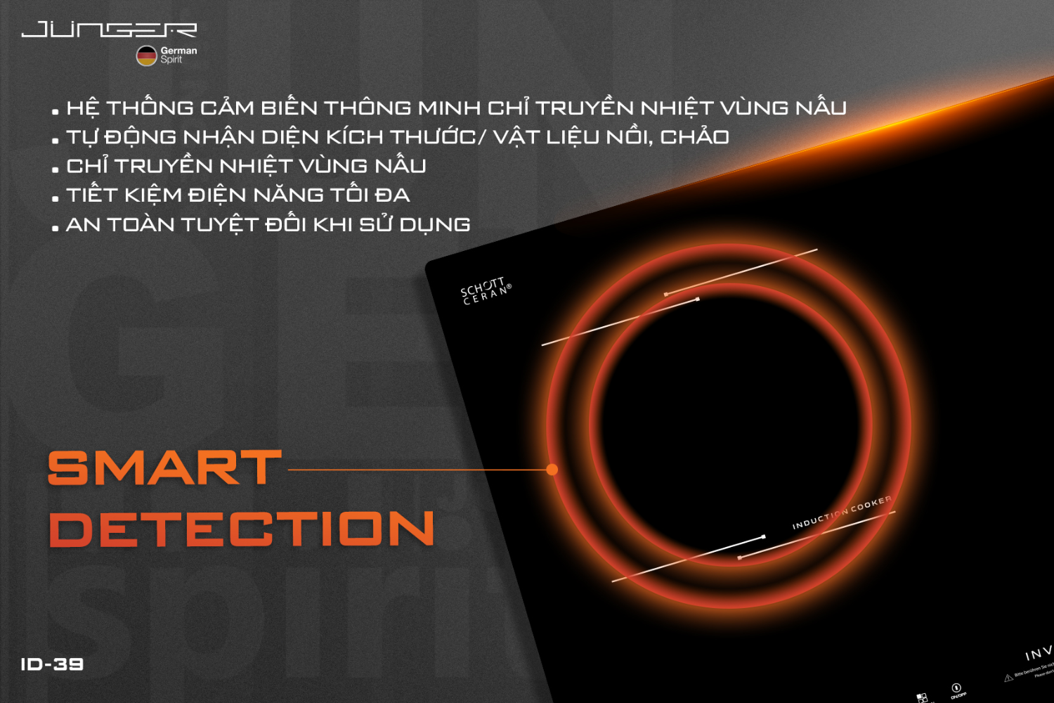 Junger ID-39 có tiện ích thông minh – Dễ dàng nấu ăn