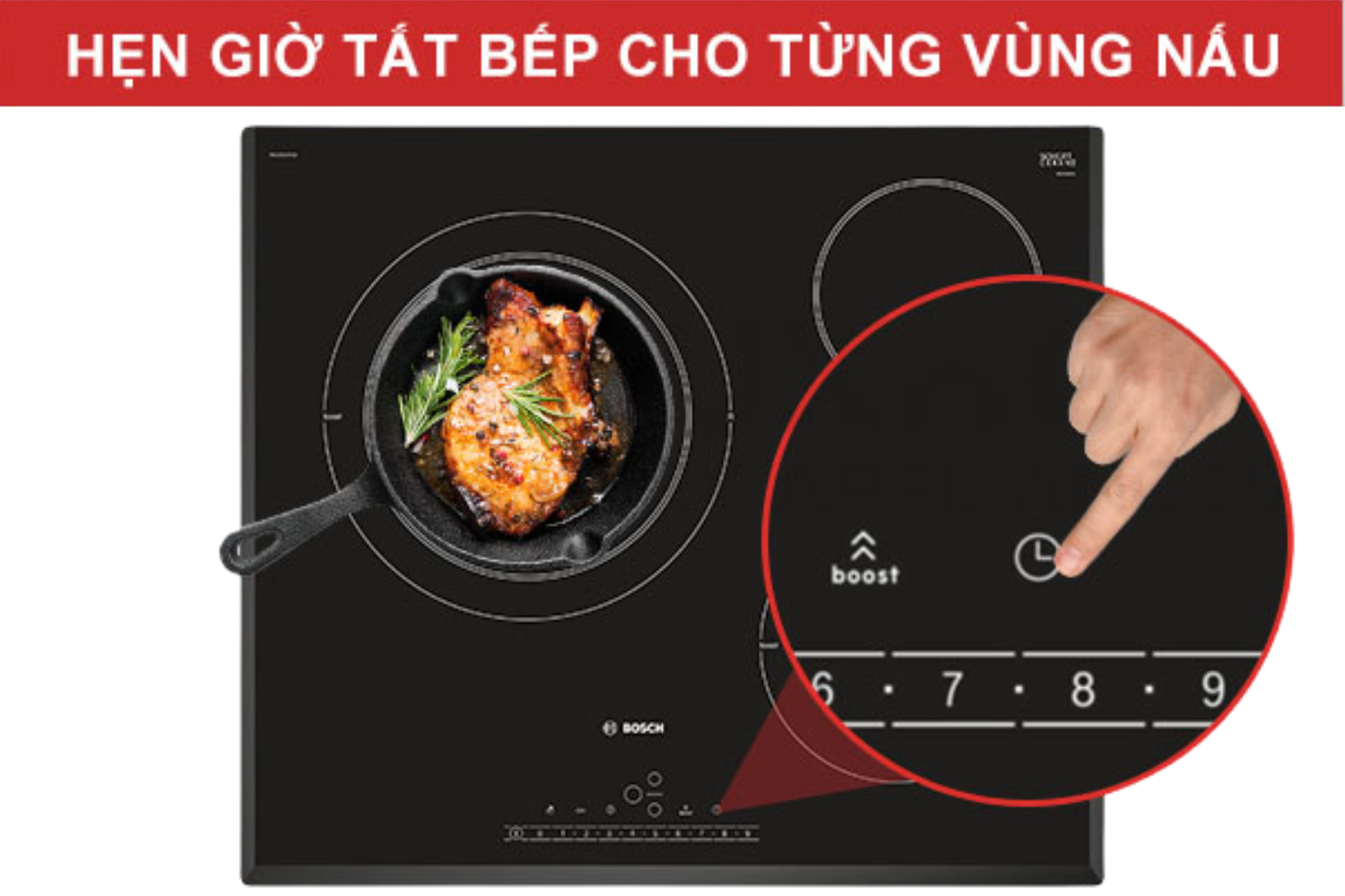 Hẹn giờ độc lập cho phép bạn cài đặt thời gian nấu riêng biệt cho từng vùng