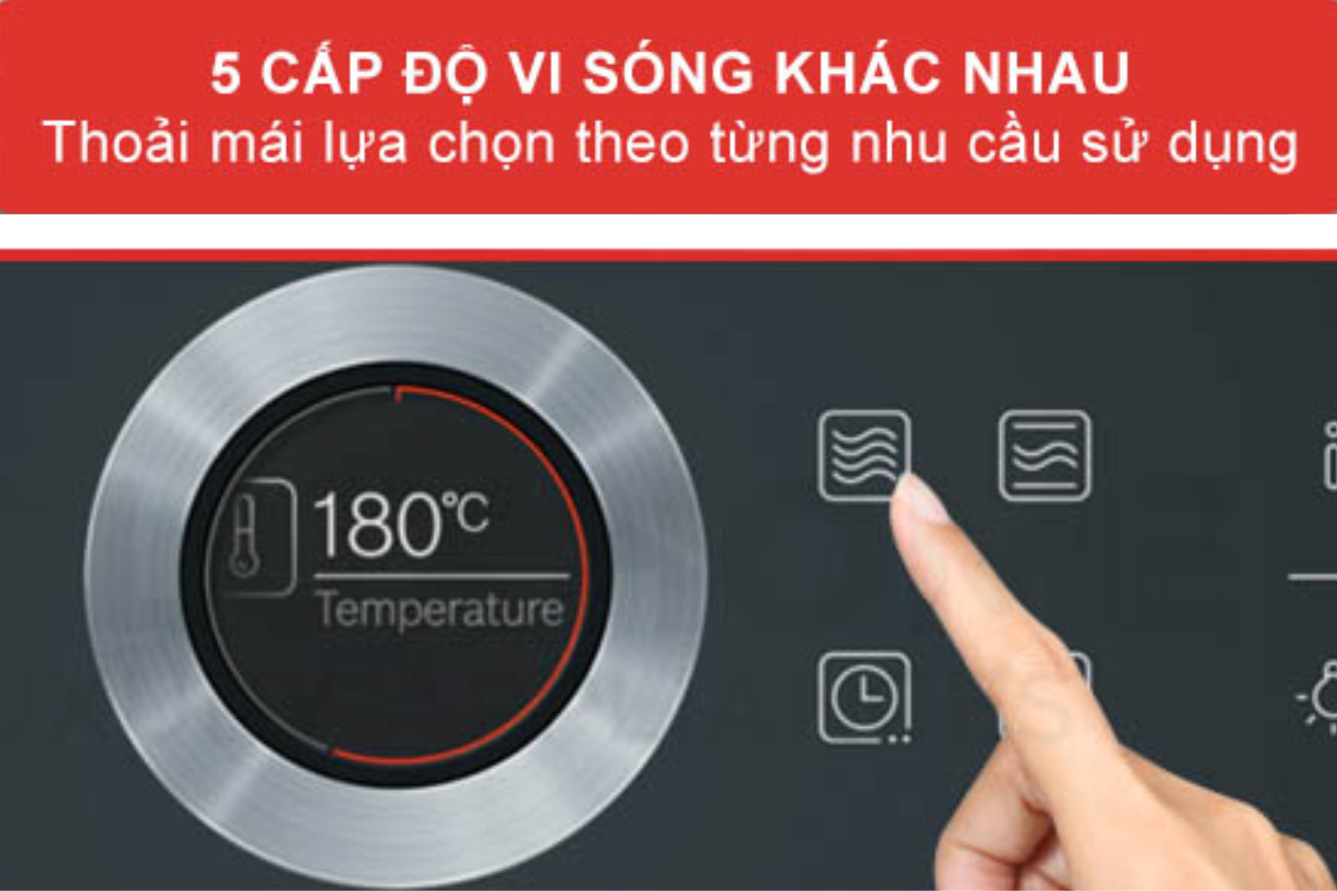 5 mức công suất tùy chỉnh (90W,180W,360W,600W,900W)