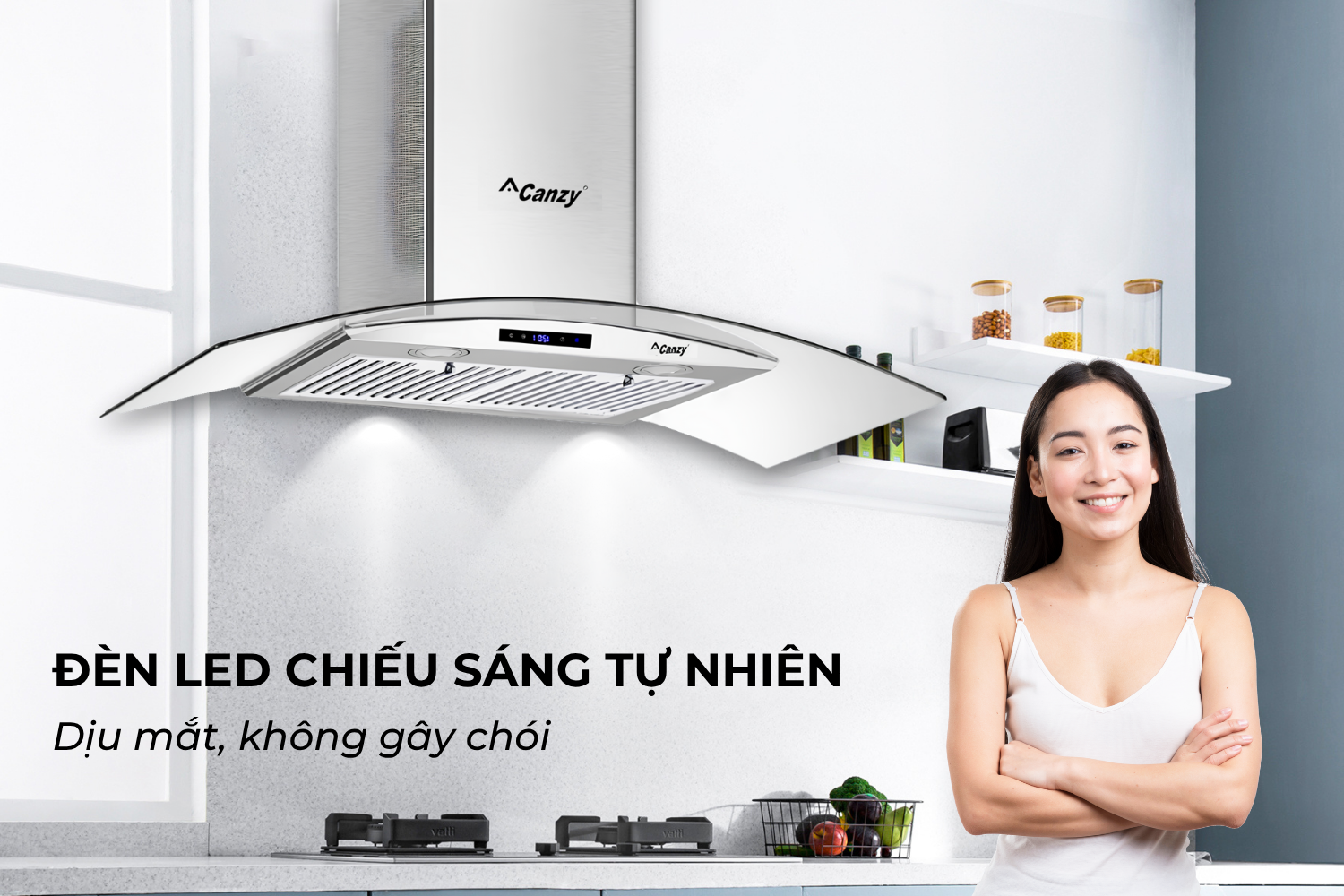 Hút Mùi Áp Tường Kính Cong Canzy CZ M6670