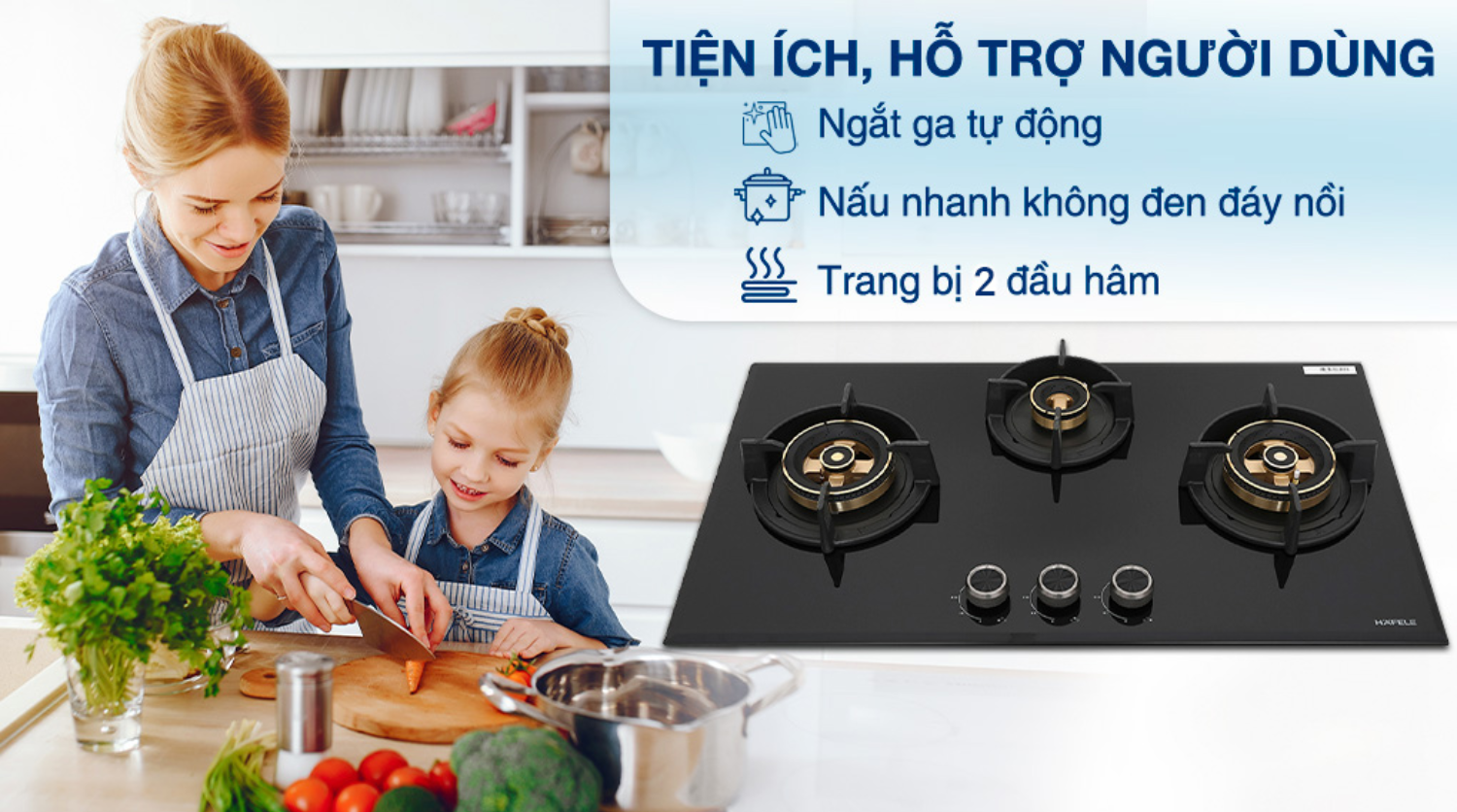 Tính năng ngắt gas tự động là một trong những điểm nổi bật về an toàn của bếp gaa Hafele HC-G783B