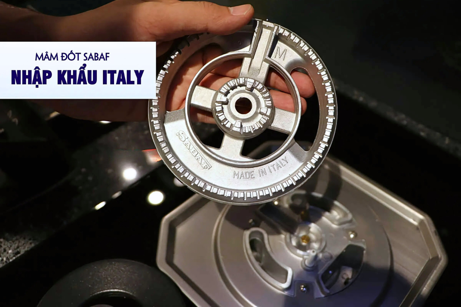 Cốt lõi làm nên hiệu suất đỉnh cao của bếp gas Malloca AS 9603B chính là mâm chia lửa SABAF