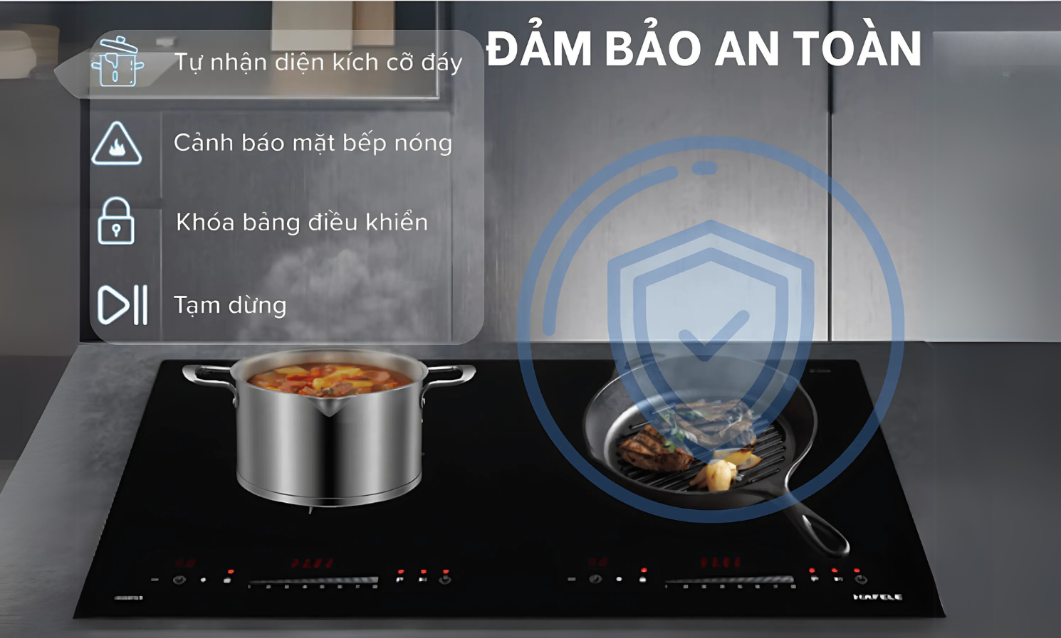 Bếp từ đôi Hafele HC-I3732A mang đến trải nghiệm sử dụng an tâm tuyệt đối