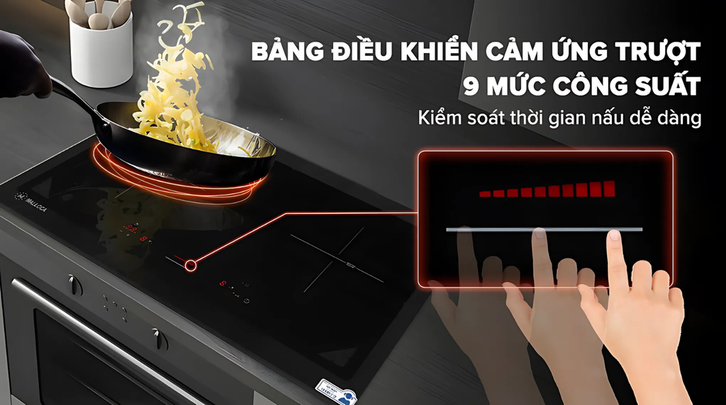 Bảng điều khiển cảm ứng trượt 9 mức linh hoạt