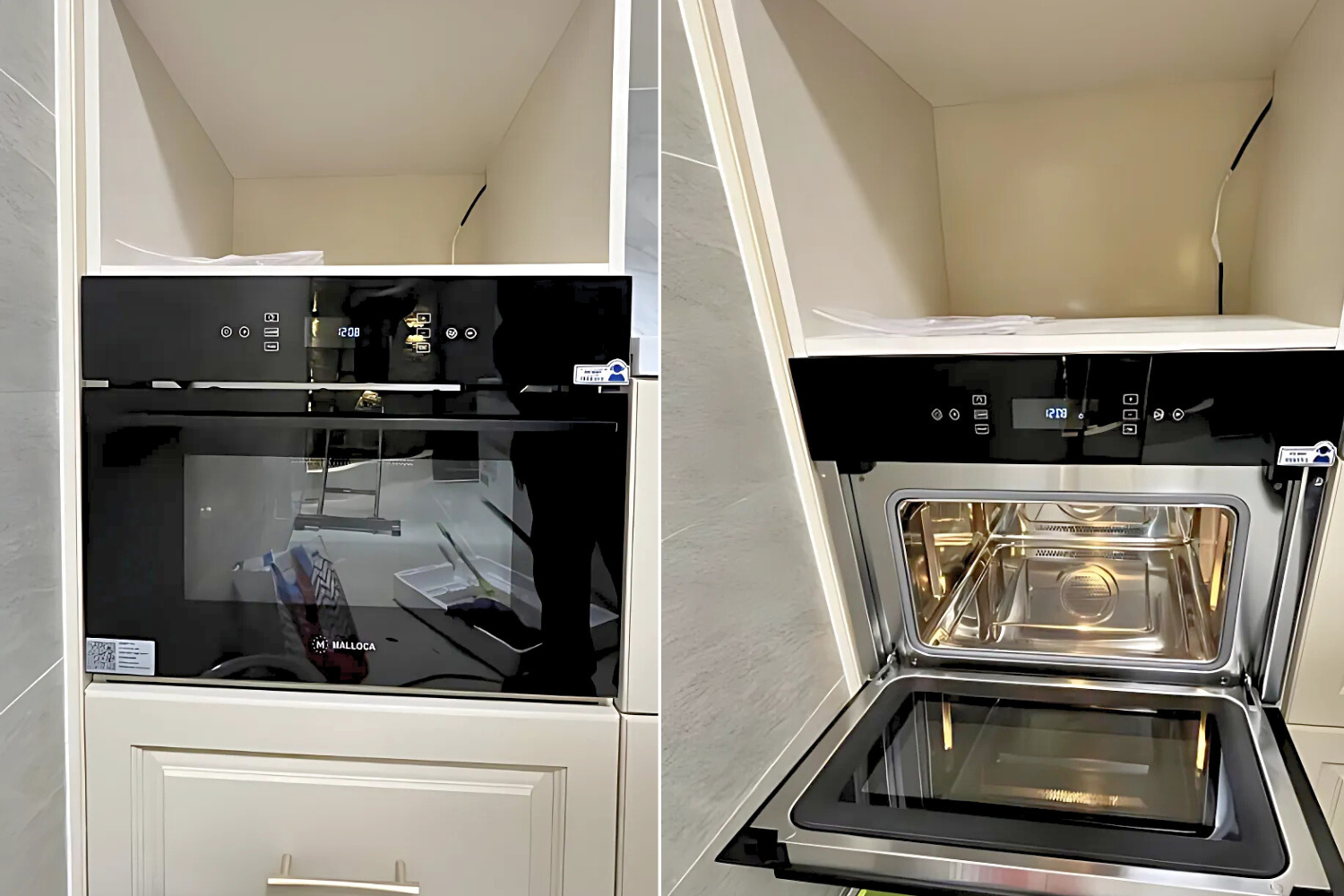 Nhờ thiết kế mặt kính đen trơn nhẵn, việc vệ sinh lò Malloca MW-40CP trở nên vô cùng đơn giản