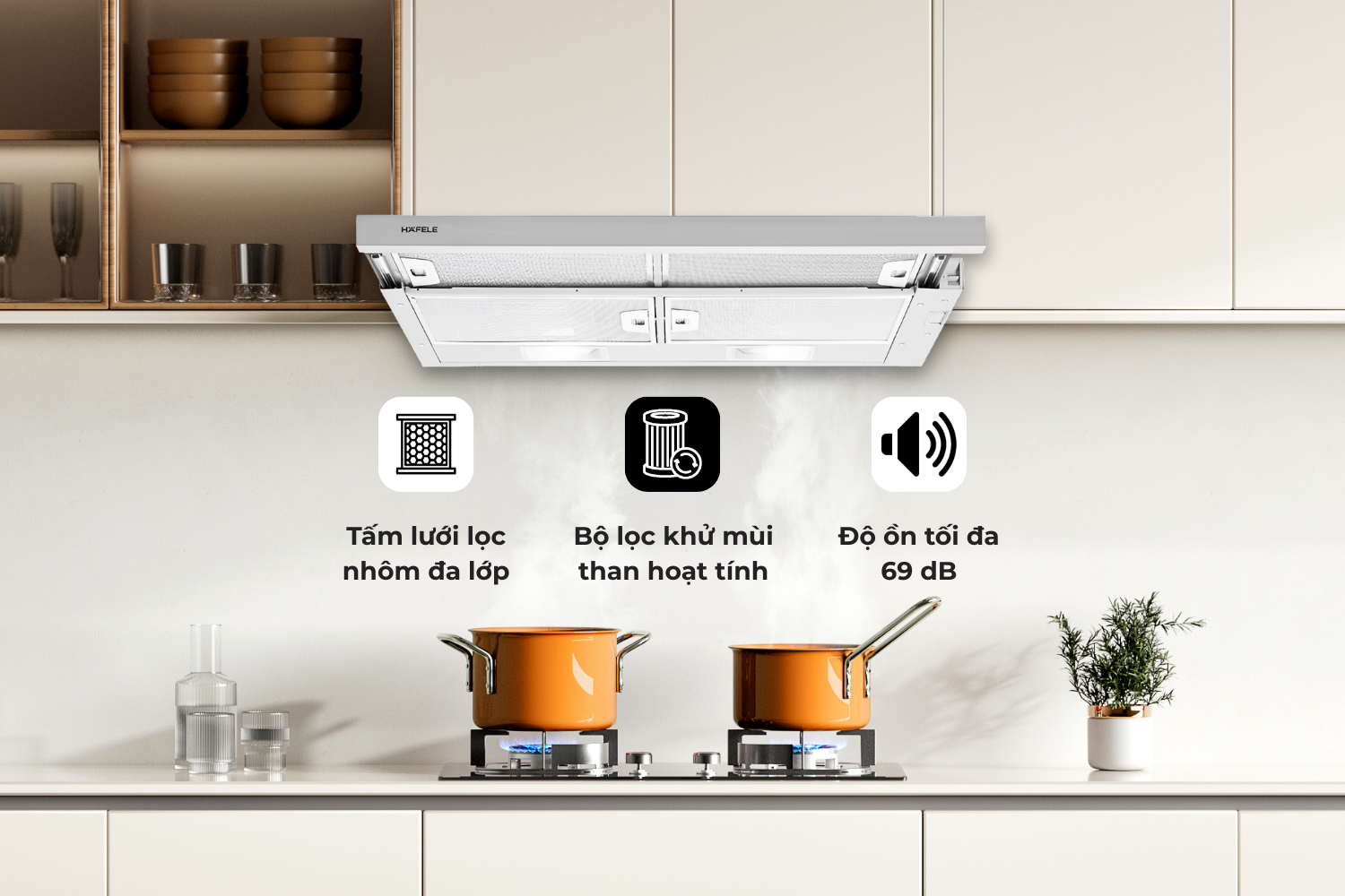 Máy hút mùi Hafele HH-S70A hệ thống lọc hiệu quả