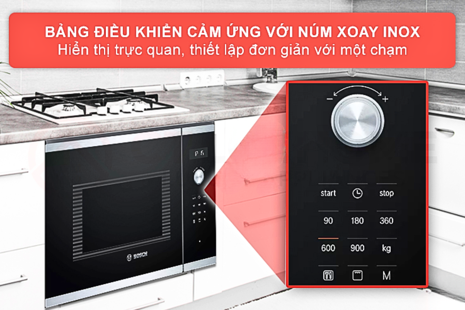 Lò vi sóng Bosch BEL554MS0B được trang bị bảng điều khiển cảm ứng một chạm