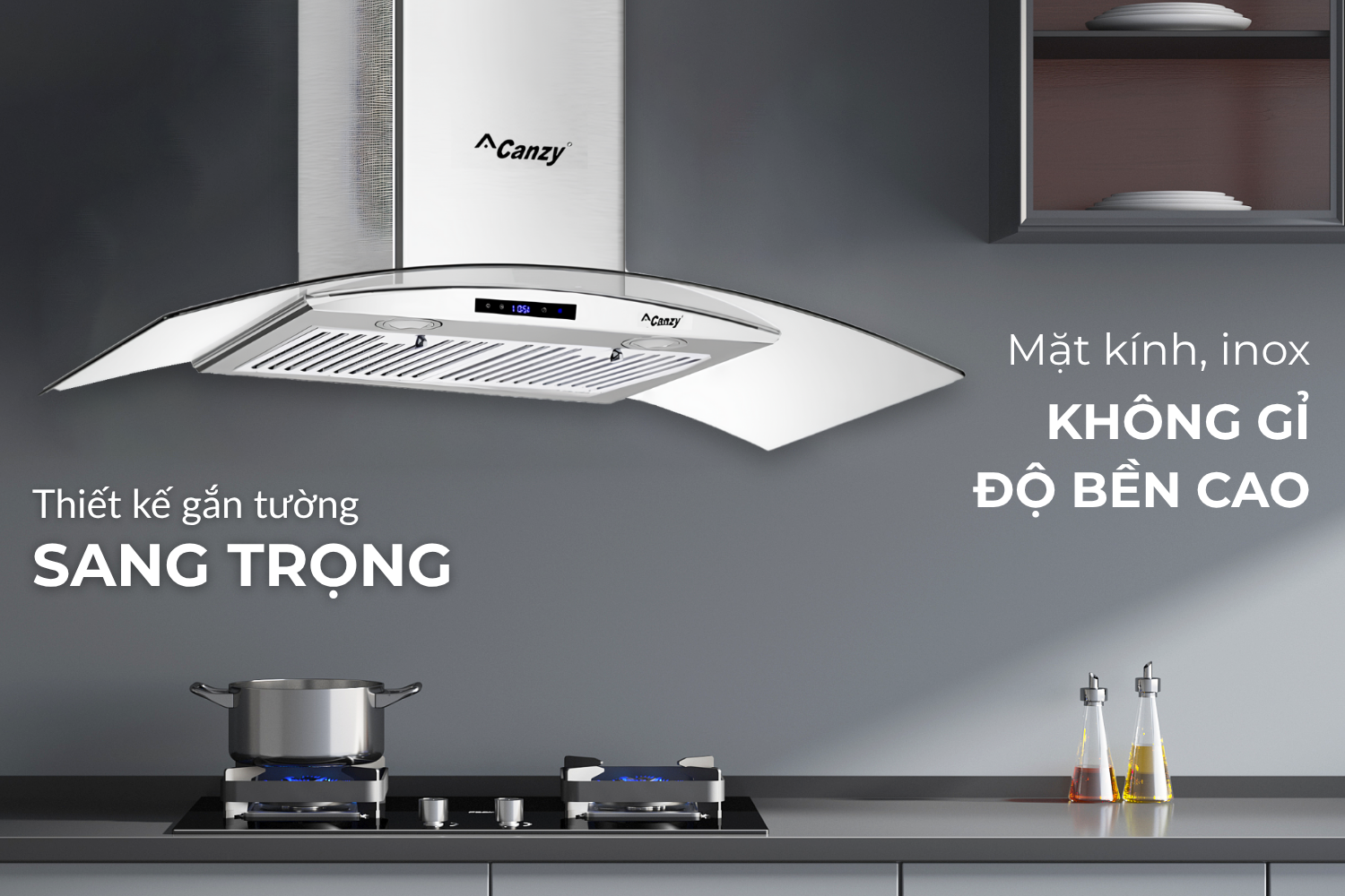 Hút Mùi Áp Tường Kính Cong Canzy CZ M6670