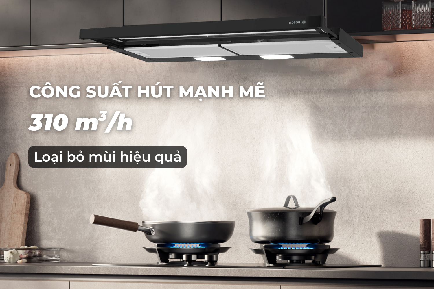 Công Suất Hút Mạnh Mẽ 310 m³/h