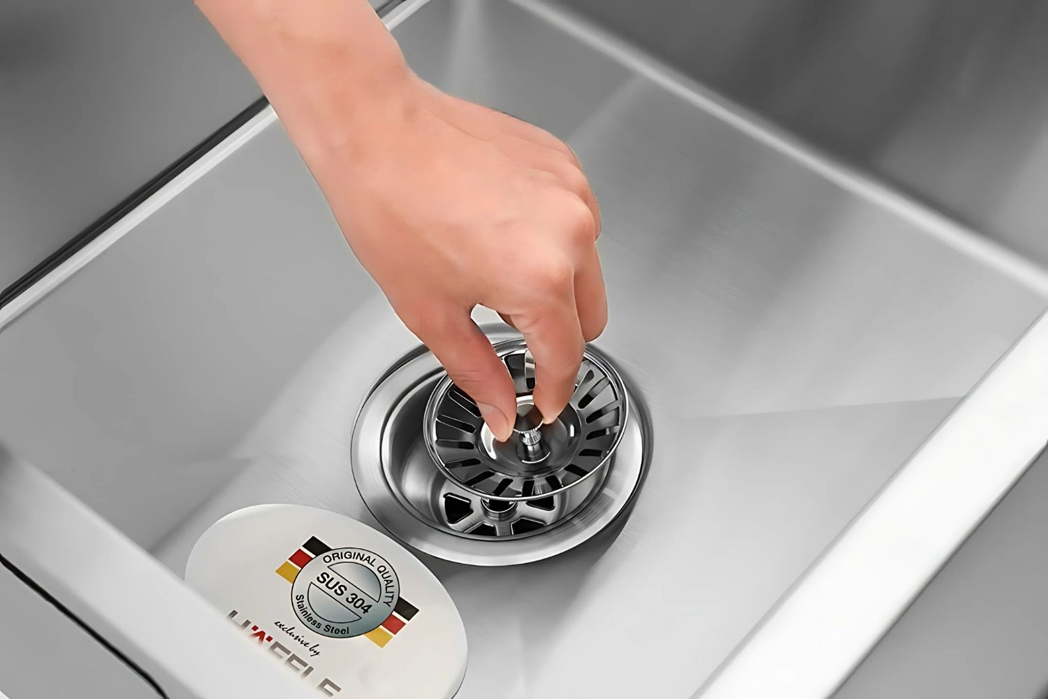 Hafele HS21-SSD2S90L 567.94.050 thiết kế rổ lọc rác inox không gỉ