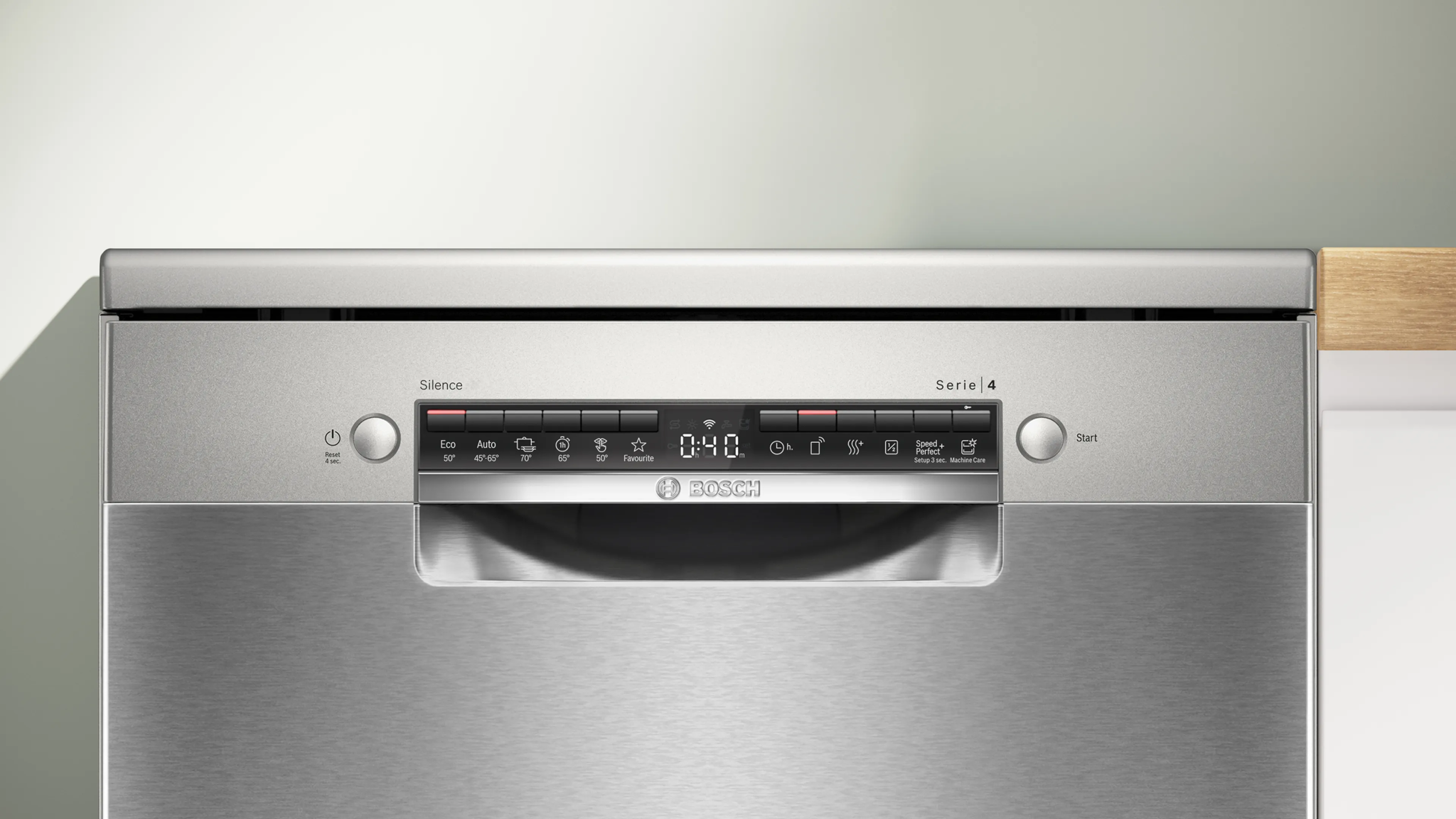 Máy rửa chén Bosch SMS4HMI07E trang bị các chương trình rửa đa dạng và các tính năng tăng cường