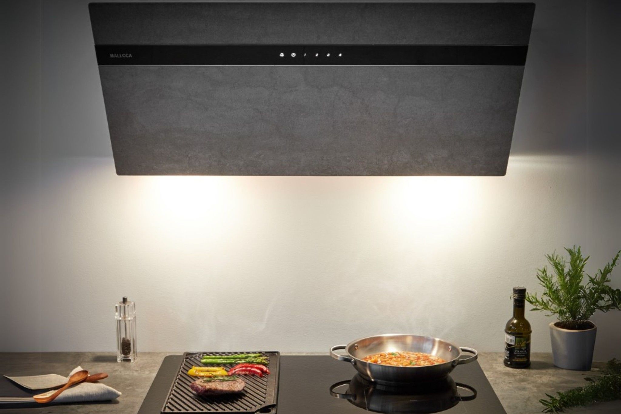 Máy hút mùi áp tường Malloca VITA V-15 GRES trang bị nhiều tính năng thông minh