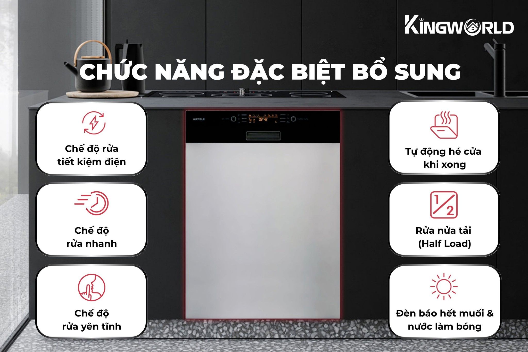 Hafele HDW-HI60B tích hợp thêm nhiều chương trình hỗ trợ người dùng