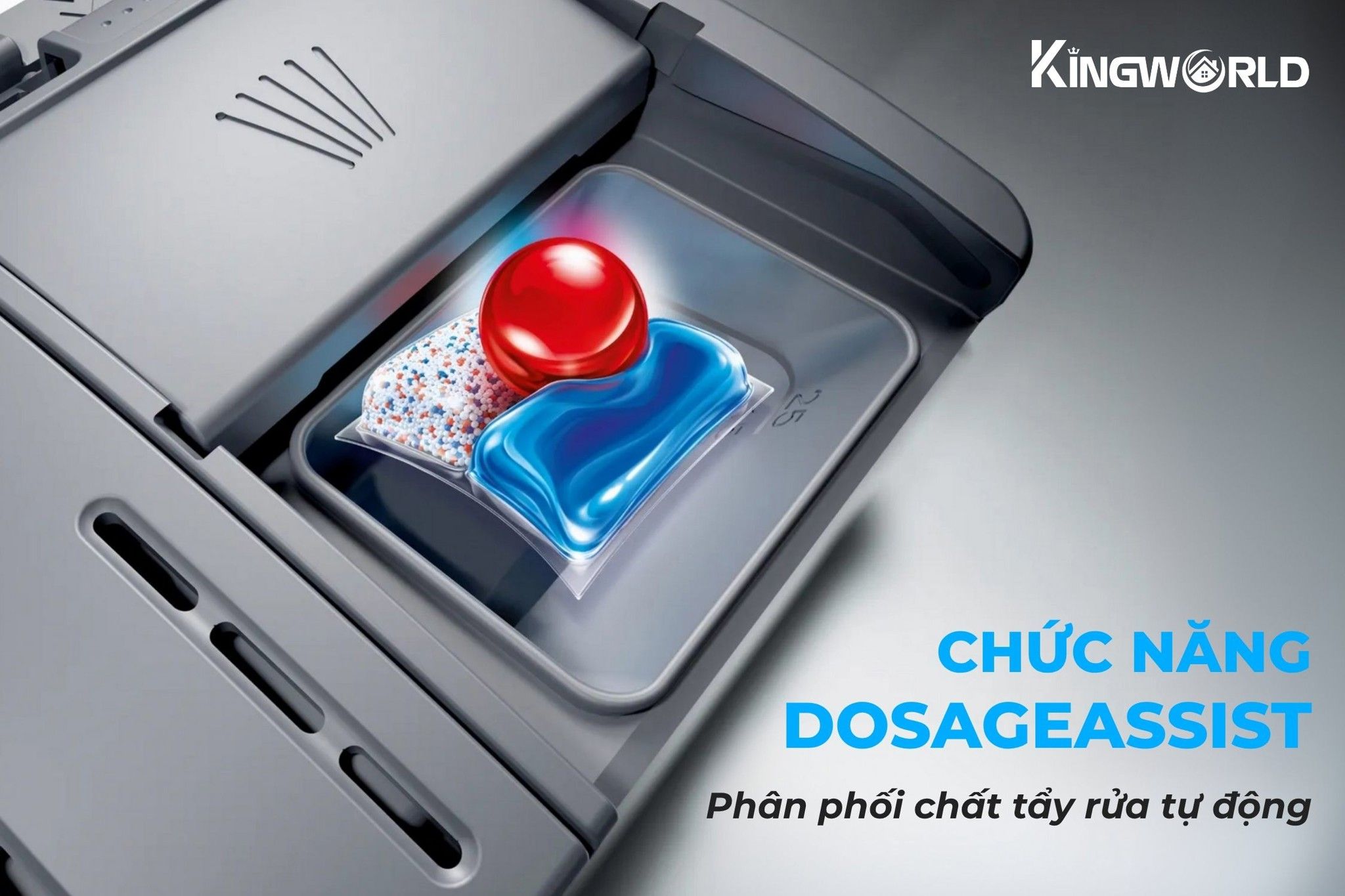 Bosch SMS2IVW01P tích hợp cơ chế dễ hoà tan chất tẩy rửa