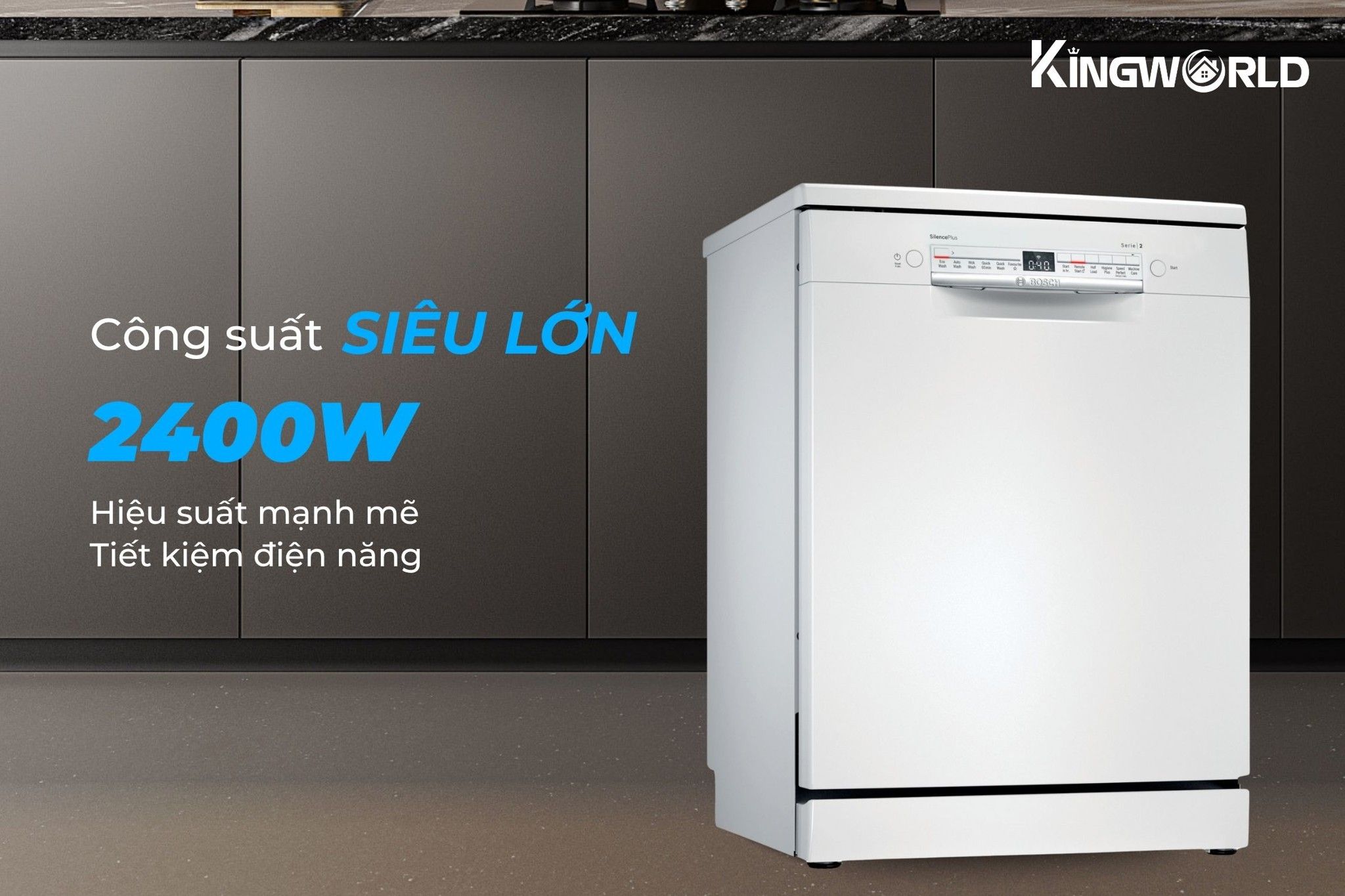 Bosch SMS2IVW01P có công suất vượt trội