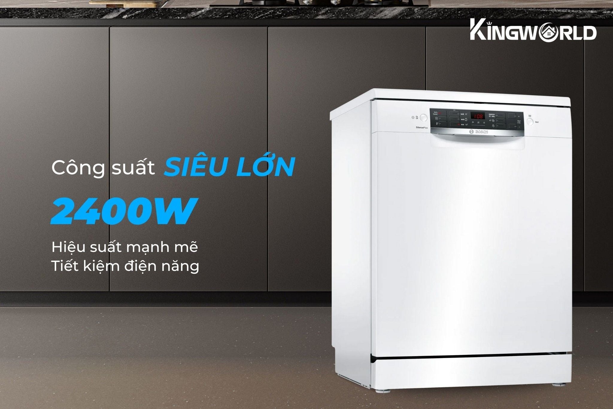 Máy rửa bát Bosch SMS46GW01P công suất vượt trội