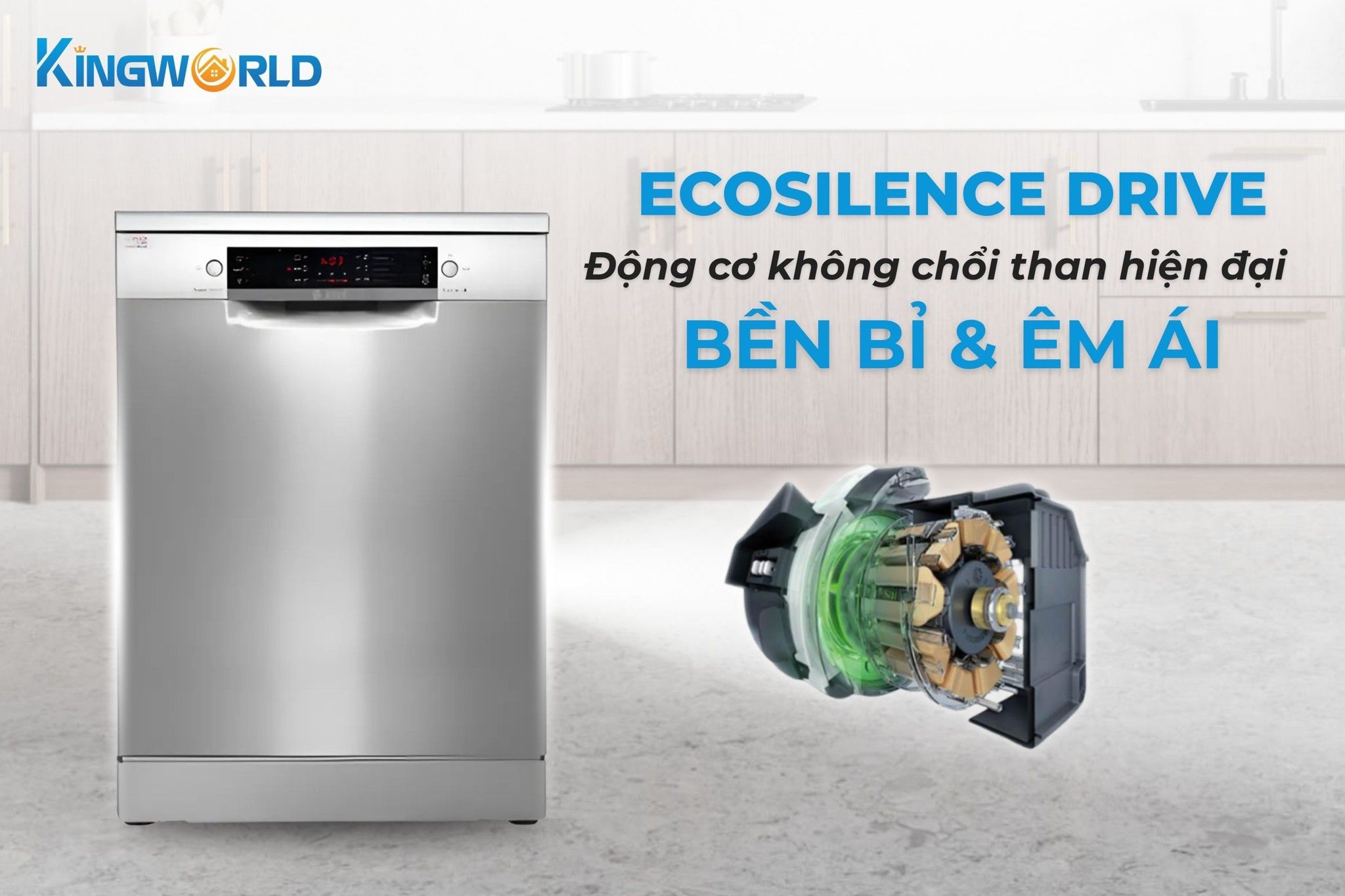 Trang bị động cơ không chổi than hoạt động bền bỉ, êm ái theo thời gian