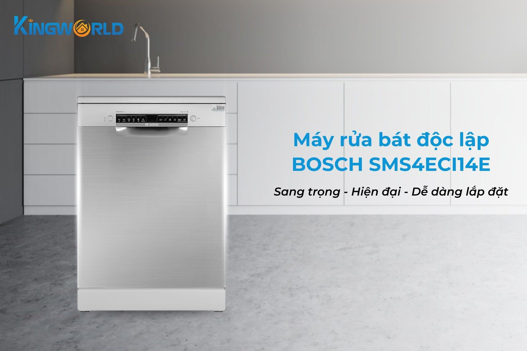 Bosch SMS4ECI14E thiết kế kế độc lập, dễ dàng lắp đặt